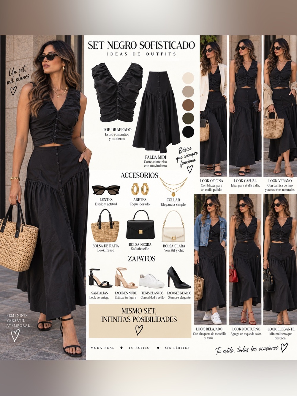 Women's Black Midi Skirt — Sophisticated Black Midi